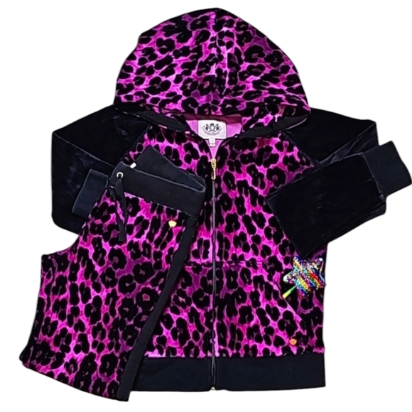 💜Juicy Couture LA. CA. Girl's 2pc Jogging Set. Jacket XL; Pants Large. - Picture 1 of 9